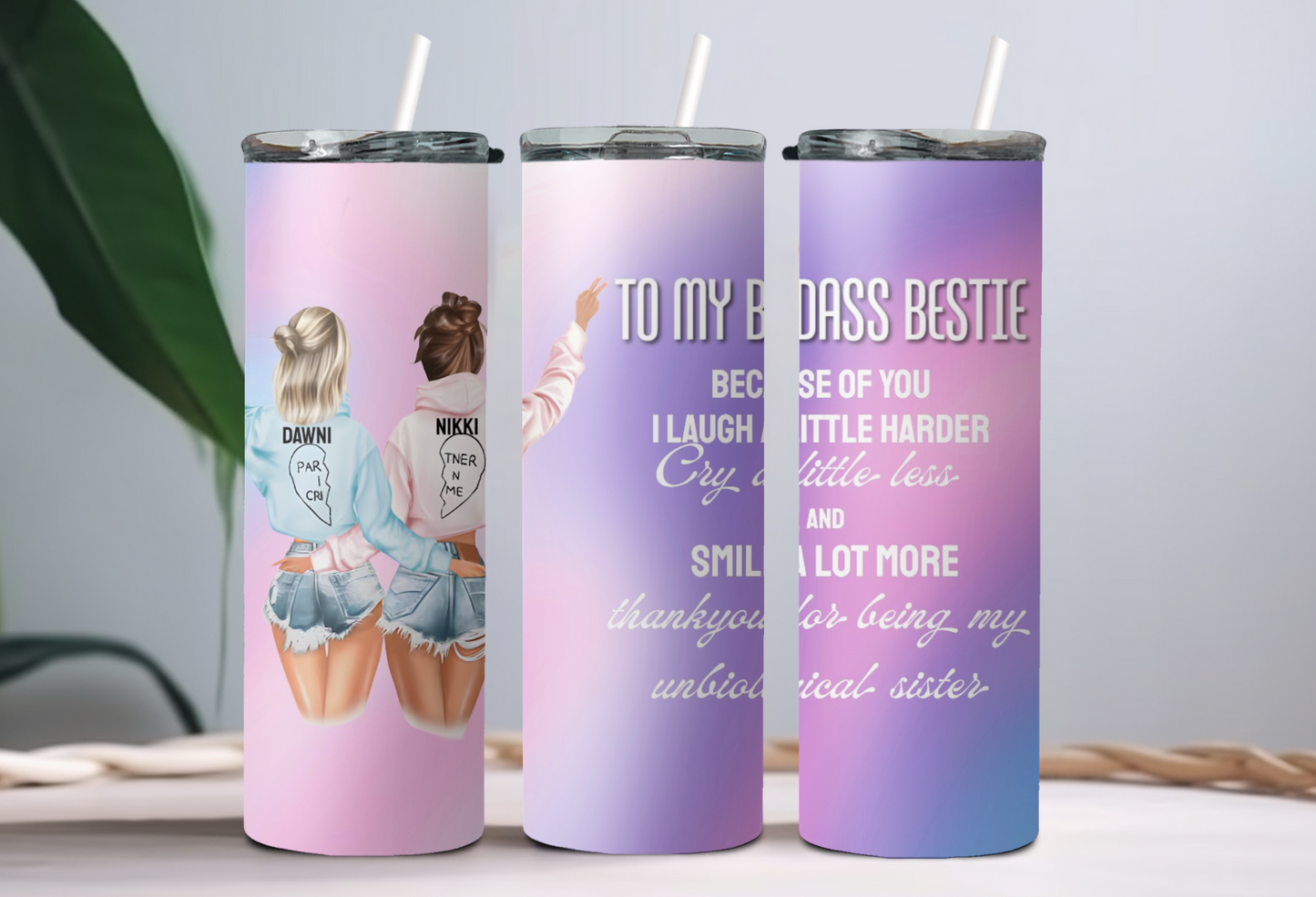 To my bad ass bestie personalised tumbler