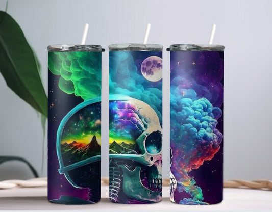 Neon skull tumbler