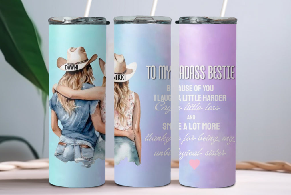 To my badass bestie personalised tumbler