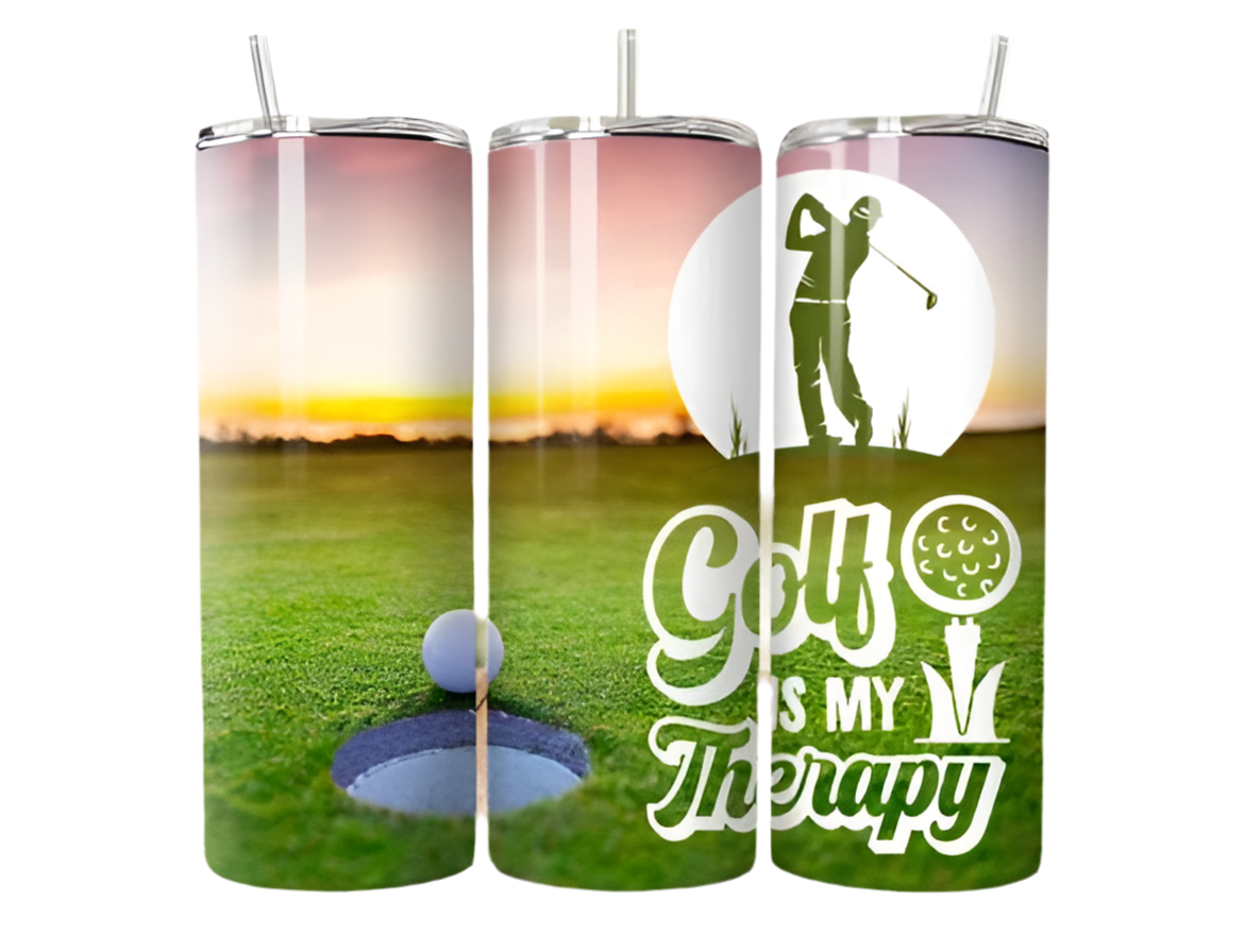 Golf is my therapy tumbler