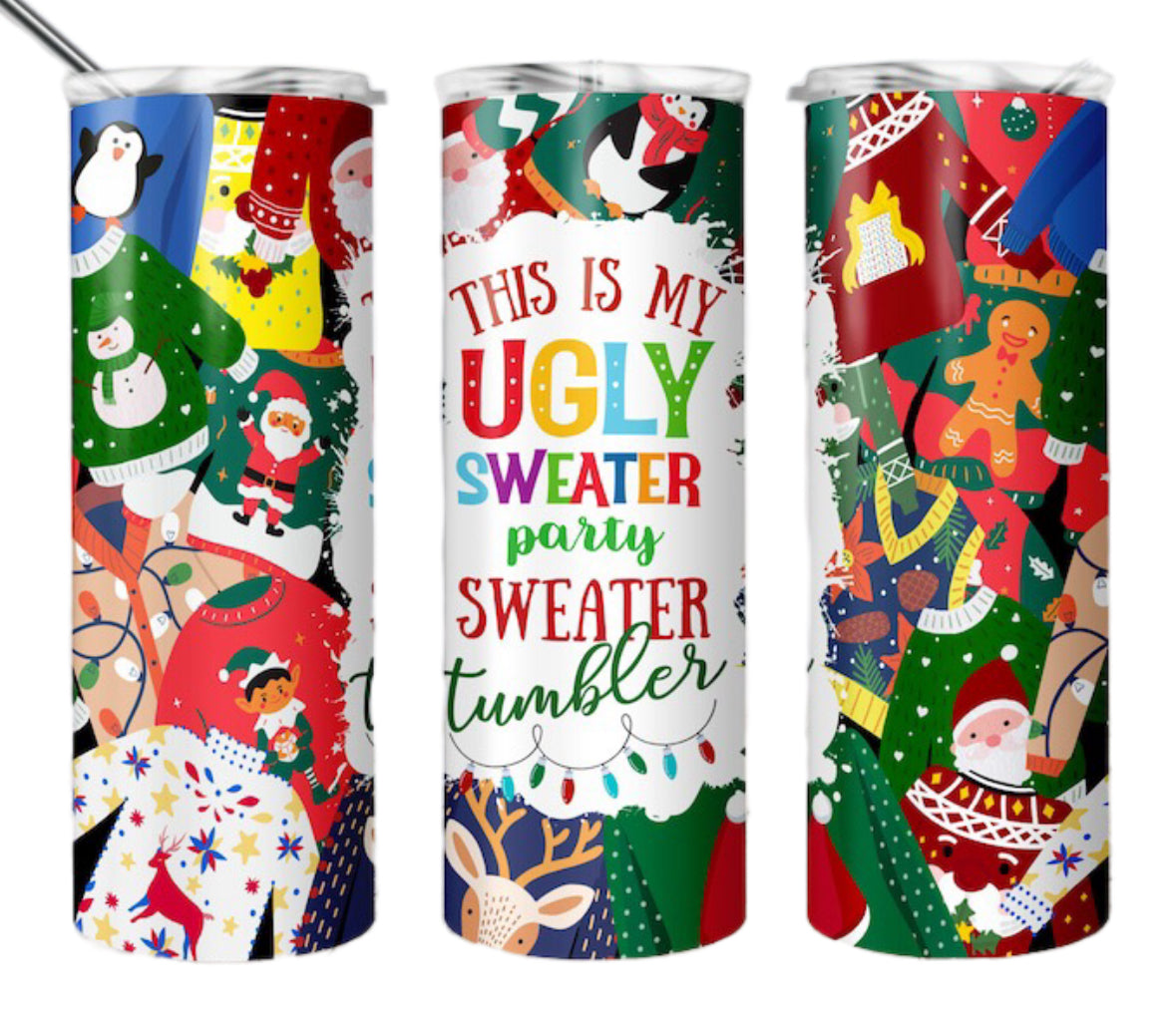 Ugly Christmas sweater tumbler