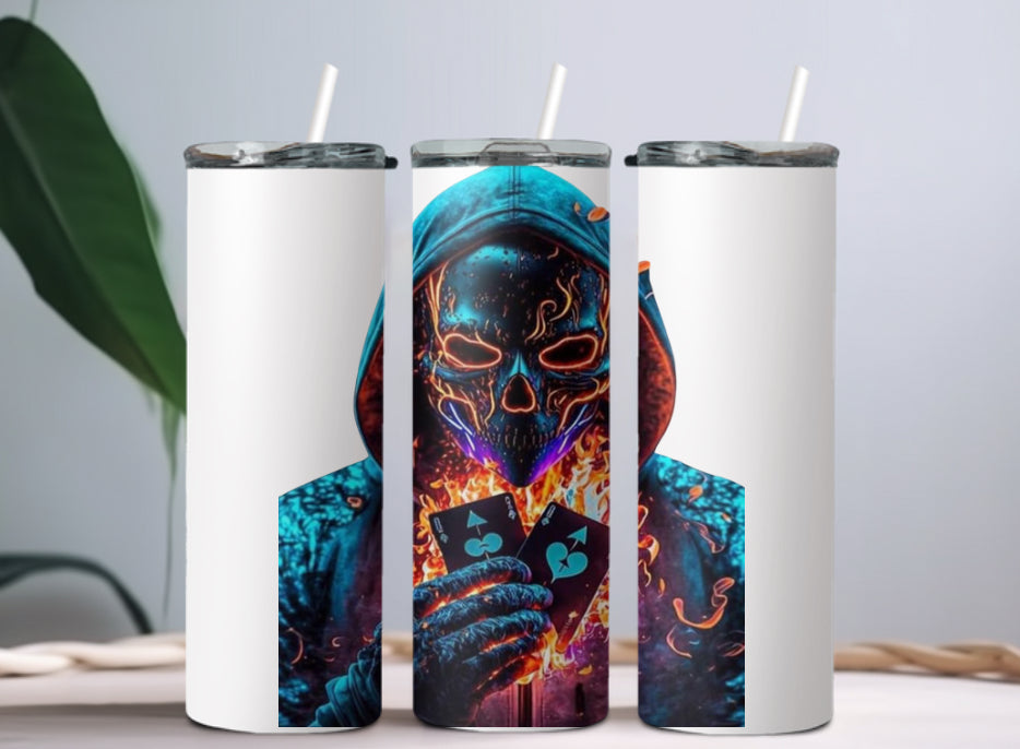 Skull cards tumbler