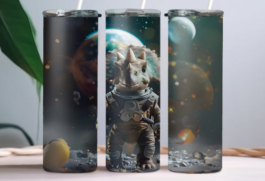 Space dinosaur tumbler