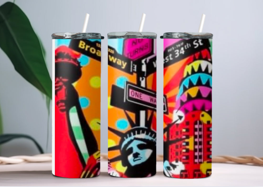 New York pop art tumbler