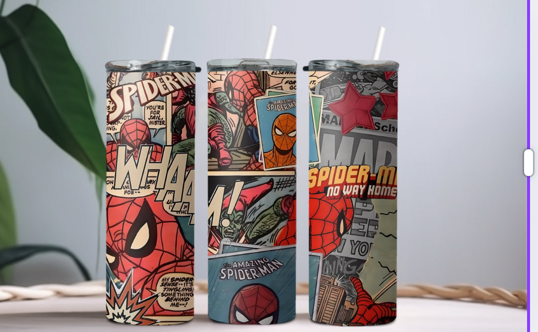 Spiderman comic tumbler